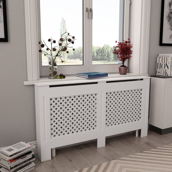 radiatorskjulere 2 stk. 152 x 19 x 81,5 cm MDF hvid