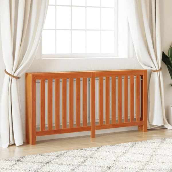vidaXL Lämpöpatterin suoja vahanruskea 169x19x84 cm täysi mänty