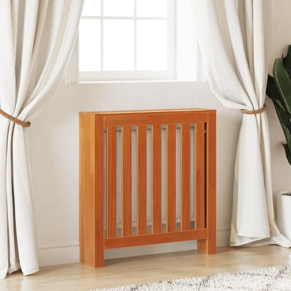 vidaXL Radiatordeksel voksbrun 79,5x19x84 cm heltre furu