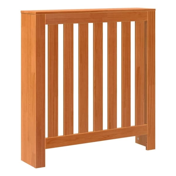 vidaXL Radiatordeksel voksbrun 79,5x19x84 cm heltre furu