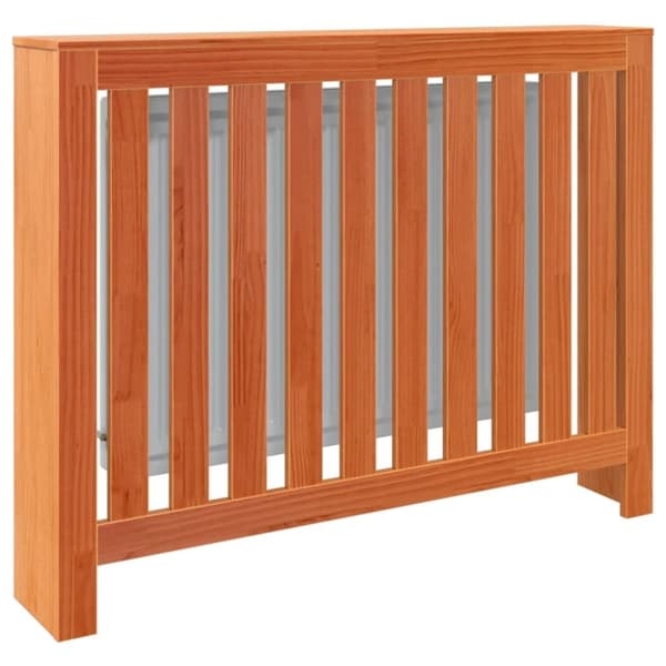 vidaXL Radiatordeksel voksbrun 108,5x19x84 cm heltre furu