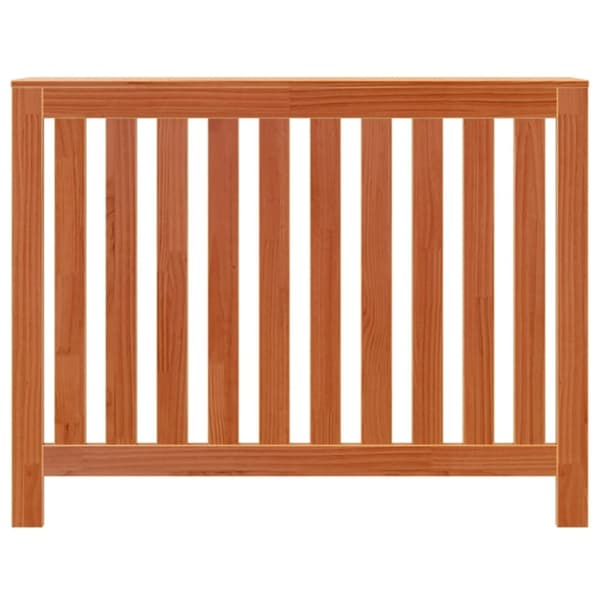 vidaXL Radiatordeksel voksbrun 108,5x19x84 cm heltre furu
