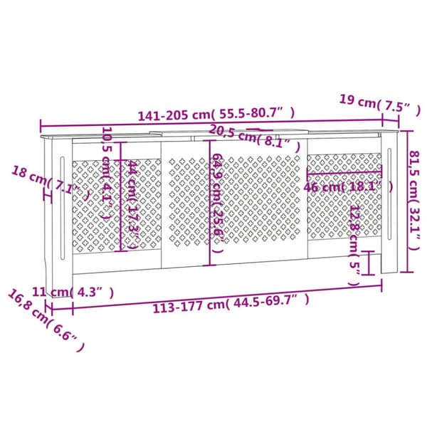 Elementskydd MDF grå 205 cm