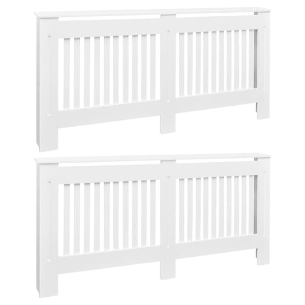 vidaXL radiatorskjulere 2 stk. MDF 172 cm hvid -  Radiatorer – tilbehør