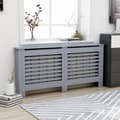 Miniatyrbillede 2 af 9: vidaXL radiatorskjuler 172x19x81,5 cm MDF antracitgrå -  Radiatorer – tilbehør