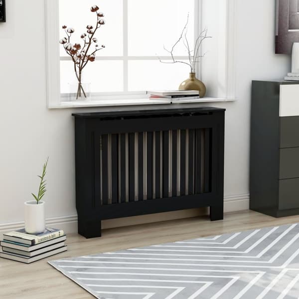 vidaXL radiatorskjuler 112x19x81,5 cm MDF sort - Radiatorer – tilbehør