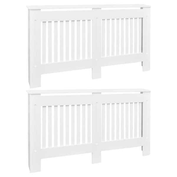 vidaXL Lämpöpatterin suojat 2 kpl MDF 152 cm valkoinen -  Lämpöpatteritarvikkeet
