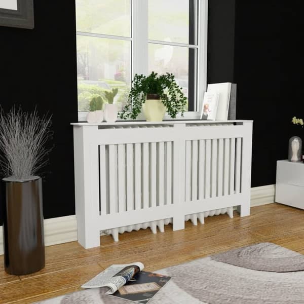 vidaXL Elementskydd MDF 152 cm vit -  Tillbehör till värmeelement