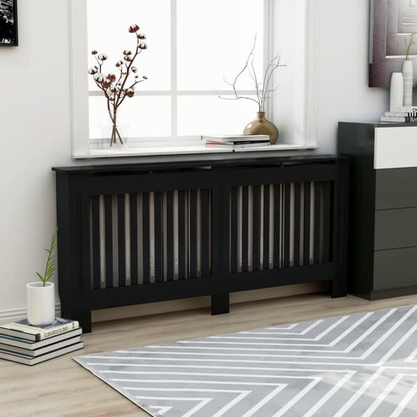 vidaXL radiatorskjuler 172x19x81,5 cm MDF sort - Radiatorer – tilbehør