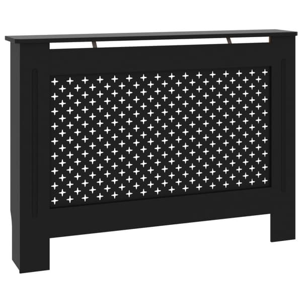 vidaXL Lämpöpatterin suoja musta 112x19x81,5 cm MDF -  Lämpöpatteritarvikkeet