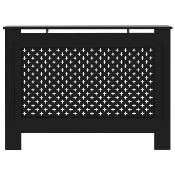 vidaXL Lämpöpatterin suoja musta 112x19x81,5 cm MDF -  Lämpöpatteritarvikkeet
