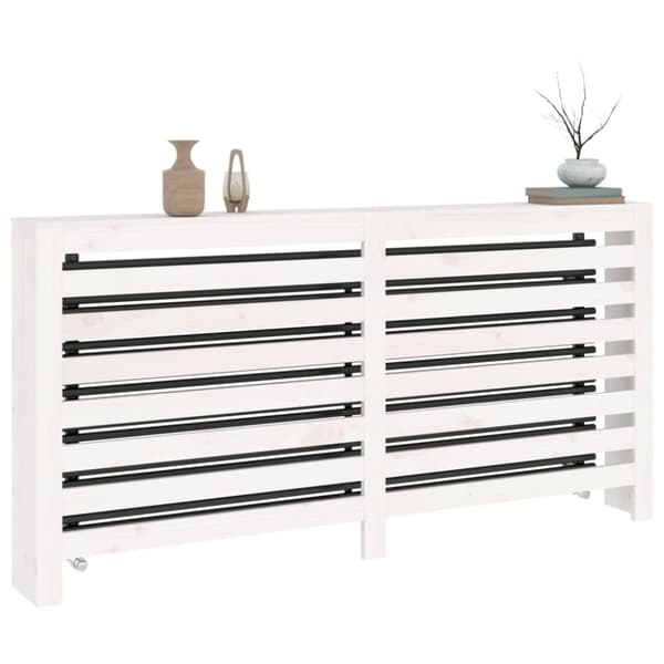 vidaXL radiatorskjuler 169x19x84 cm massivt fyrretræ hvid -  Radiatorer – tilbehør
