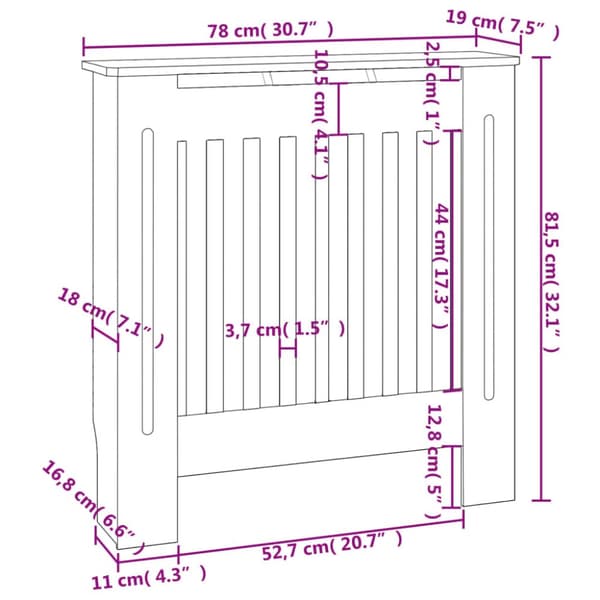 vidaXL radiatorskjuler 78 cm MDF sort - Radiatorer – tilbehør