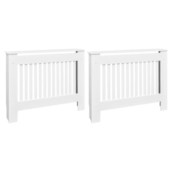 vidaXL Elementskydd 2 st MDF vit 112 cm -  Tillbehör till värmeelement