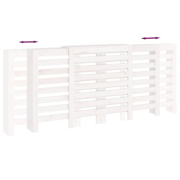 vidaXL radiatorskjuler 210x21x85 cm massivt fyrretræ hvid -  Radiatorer – tilbehør