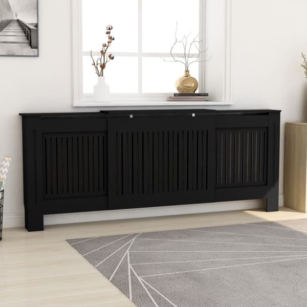 vidaXL MDF lämpöpatterin suoja musta 205 cm -  Lämpöpatteritarvikkeet