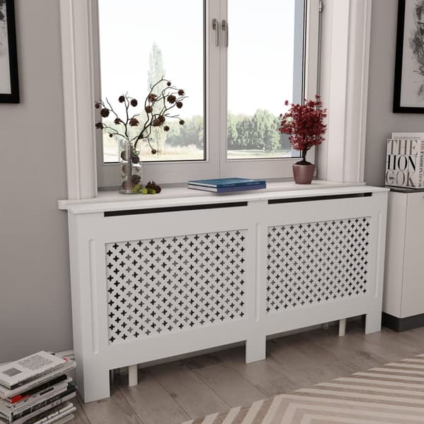 vidaXL Elementskydd vit 172x19x81,5 cm MDF -  Tillbehör till värmeelement
