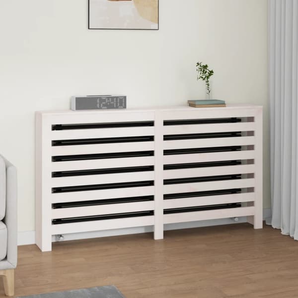vidaXL Elementskydd vit 153x19x84 cm massiv furu -  Tillbehör till värmeelement