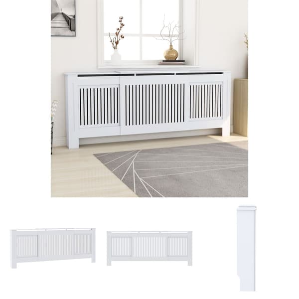 The Living Store radiatorskjuler 205 cm MDF hvid -  Radiatorer – tilbehør