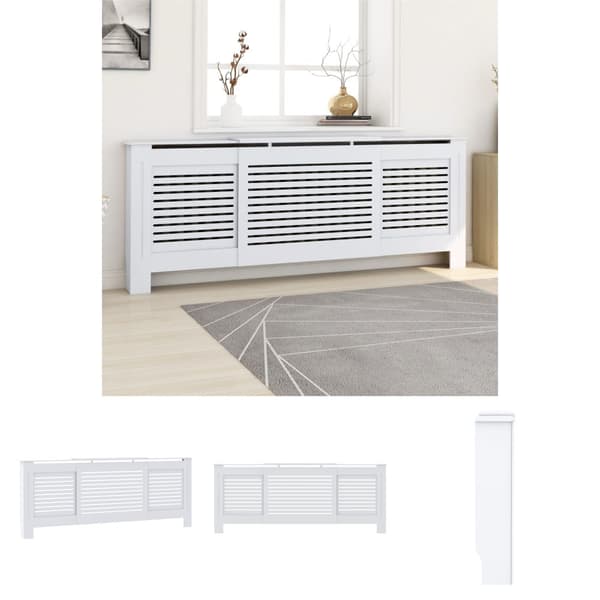 The Living Store radiatorskjuler 205 cm MDF hvid -  Radiatorer – tilbehør