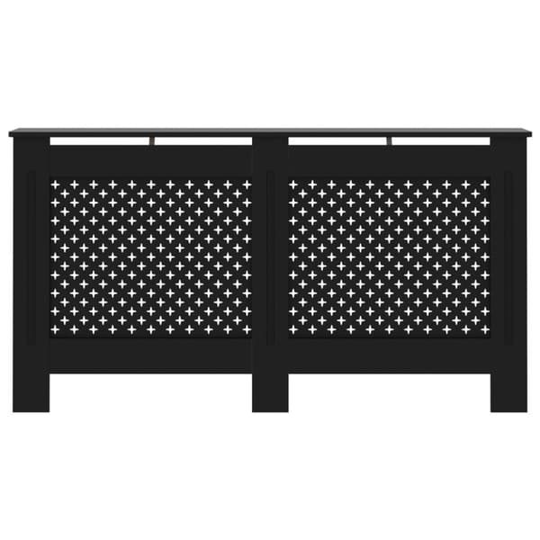 The Living Store Elementskydd svart 152x19x81,5 cm MDF -  Tillbehör till värmeelement