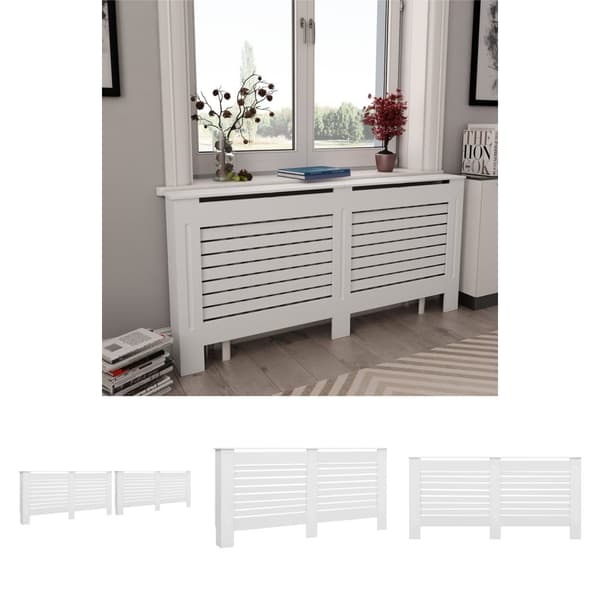 The Living Store radiatorskjulere 2 stk. 172 x 19 x 81,5 cm MDF hvid -  Radiatorer – tilbehør
