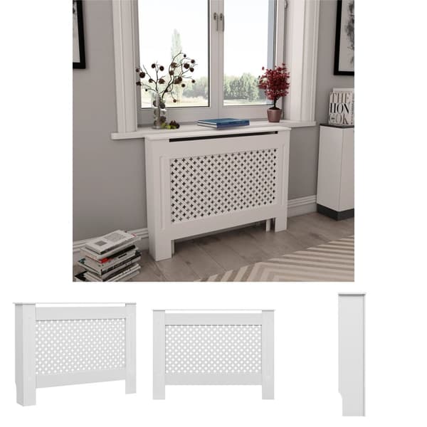 The Living Store radiatorskjuler MDF 112 x 19 x 81,5 cm hvid -  Radiatorer – tilbehør