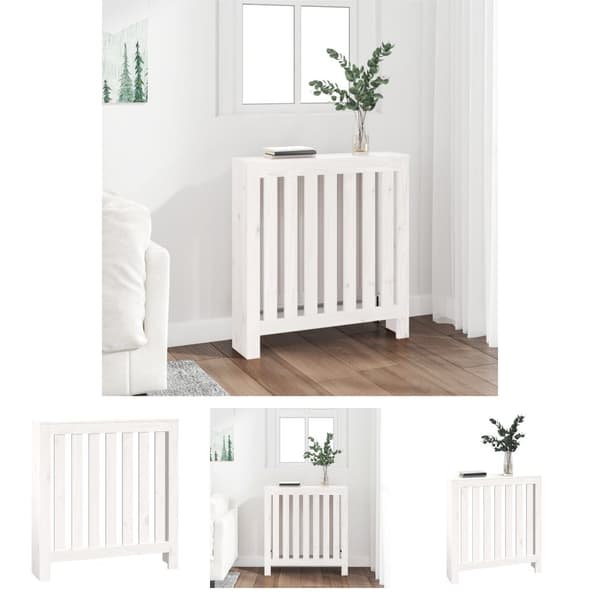 The Living Store radiatorskjuler 79,5x19x84 cm massivt fyrretræ hvid -  Radiatorer – tilbehør