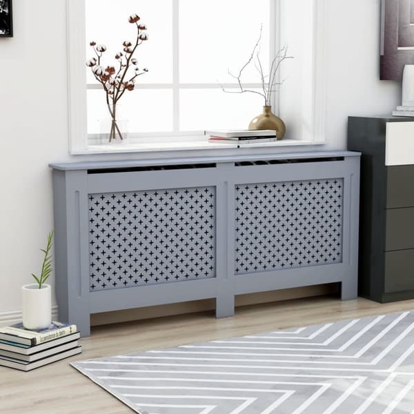 The Living Store radiatorskjuler 172x19x81,5 cm MDF antracitgrå -  Radiatorer – tilbehør