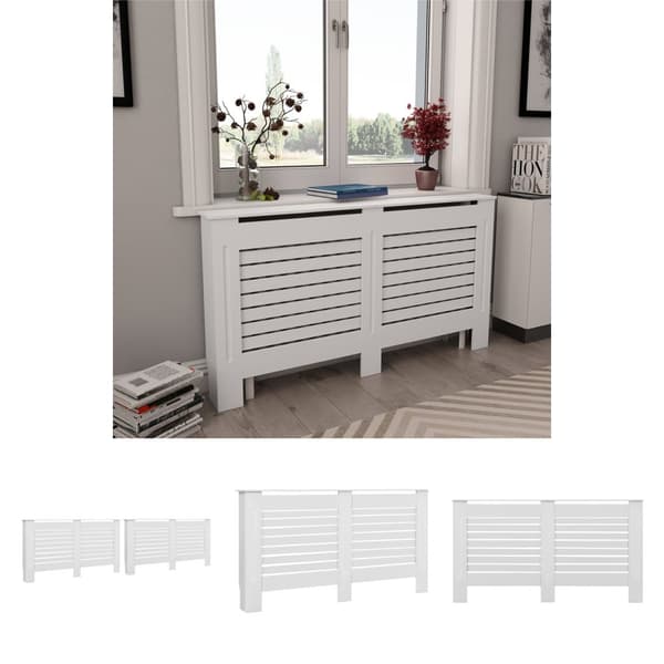 The Living Store radiatorskjulere 2 stk. 152 x 19 x 81,5 cm MDF hvid -  Radiatorer – tilbehør