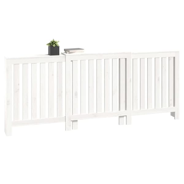 The Living Store radiatorskjuler 210x21x85 cm massivt fyrretræ hvid - Radiatorer – tilbehør