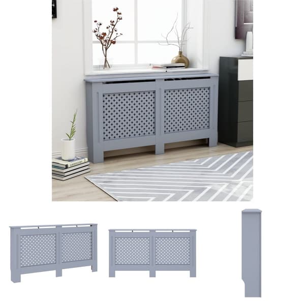 The Living Store radiatorskjuler 152x19x81,5 cm MDF antracitgrå -  Radiatorer – tilbehør