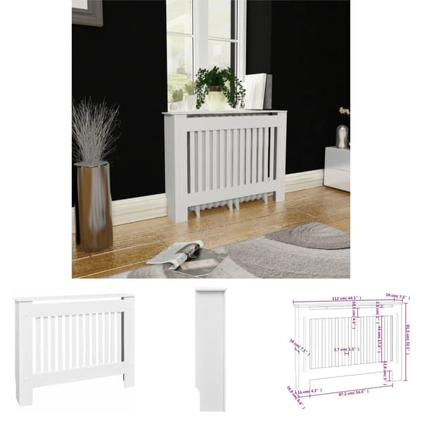 The Living Store radiatorskjuler i MDF 112 cm hvid -  Radiatorer – tilbehør