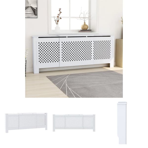 The Living Store radiatorskjuler 205 cm MDF hvid -  Radiatorer – tilbehør