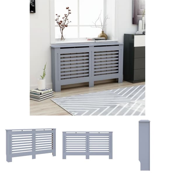 The Living Store Lämpöpatterin suoja antrasiitti 152x19x81,5 cm MDF -  Lämpöpatteritarvikkeet