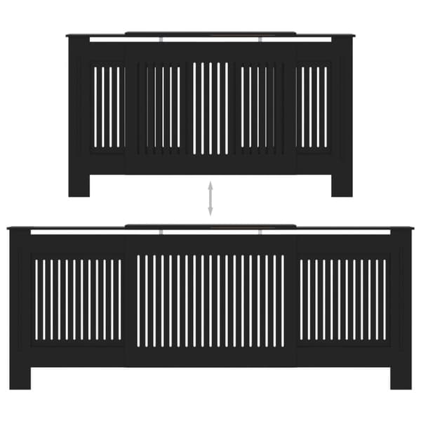 The Living Store MDF lämpöpatterin suoja musta 205 cm -  Lämpöpatteritarvikkeet