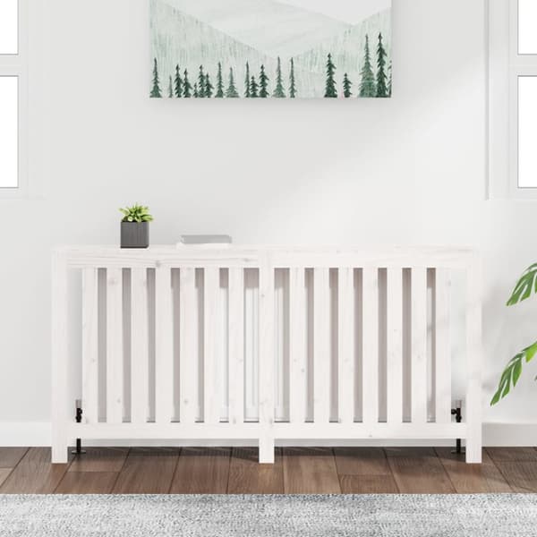 The Living Store radiatorskjuler 169x19x84 cm massivt fyrretræ hvid -  Radiatorer – tilbehør