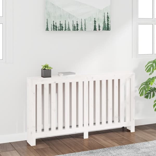 The Living Store radiatorskjuler 153x19x84 cm massivt fyrretræ hvid - Radiatorer – tilbehør