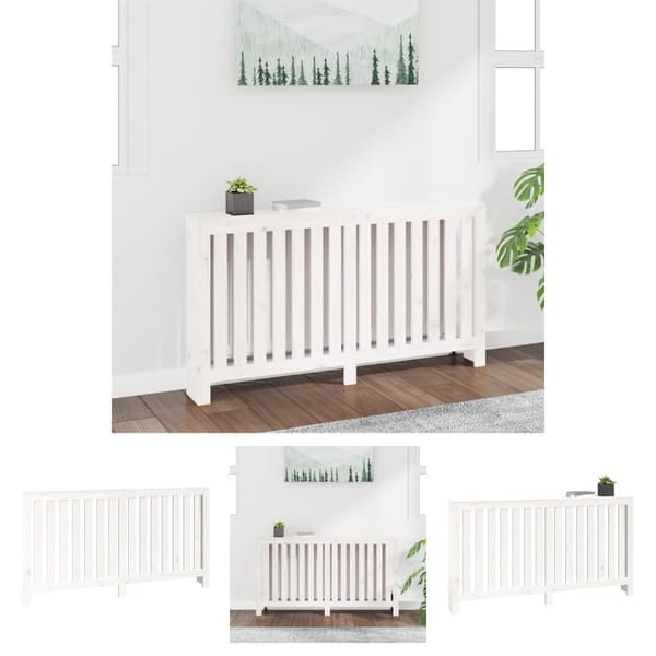 The Living Store radiatorskjuler 153x19x84 cm massivt fyrretræ hvid - Radiatorer – tilbehør