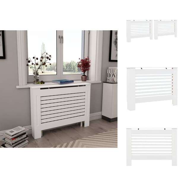 Radiatorer – tilbehør - Living radiatorskjulere 2 stk. 112 x 19 x 81,5 cm MDF hvid