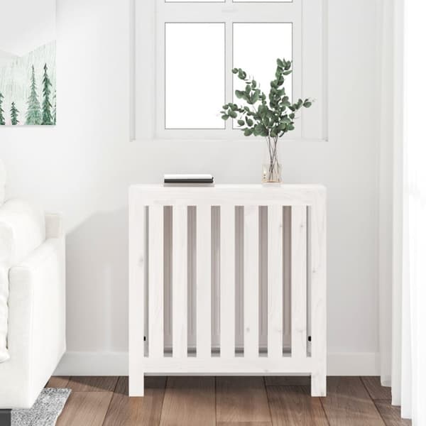 Radiatorer – tilbehør - Living radiatorskjuler 79,5x19x84 cm massivt fyrretræ hvid