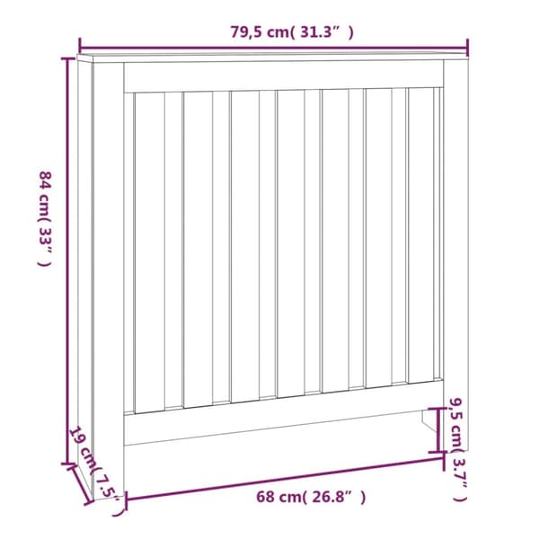 Radiatorer – tilbehør - Living radiatorskjuler 79,5x19x84 cm massivt fyrretræ hvid