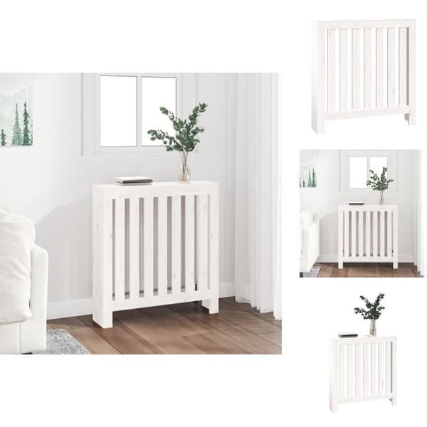 Lämpöpatteritarvikkeet - Living Lämpöpatterin suoja valkoinen 79,5x19x84 cm täysi mänty