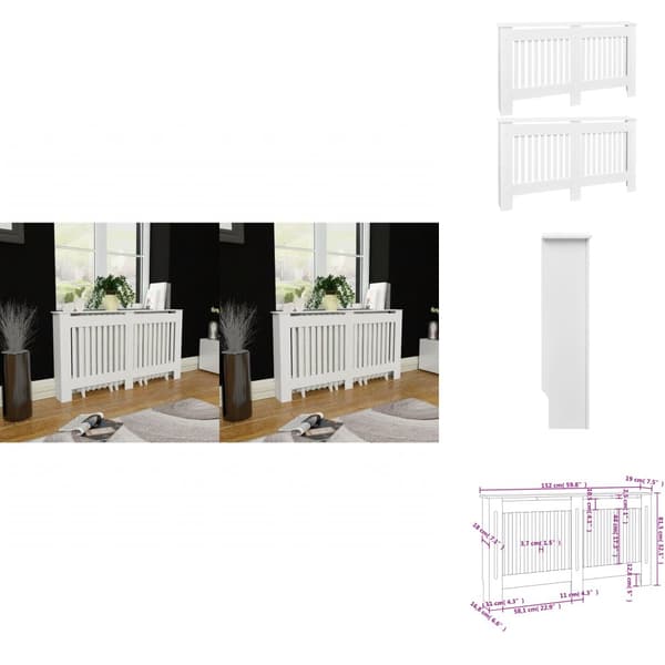 Radiatorer – tilbehør - Living radiatorskjulere 2 stk. MDF 152 cm hvid