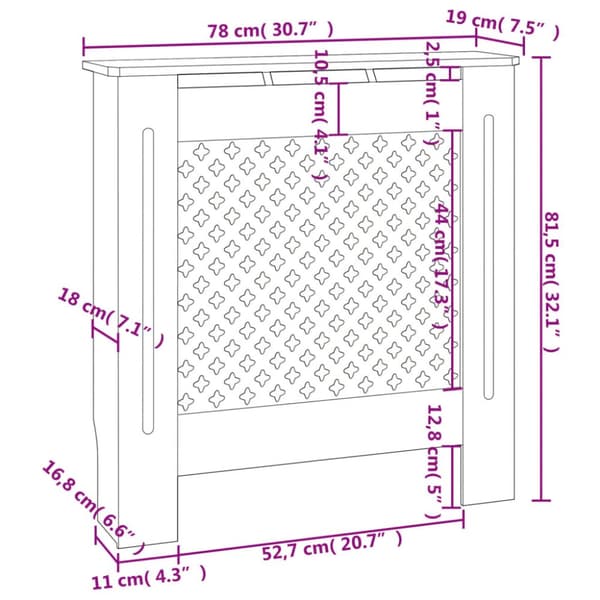 Radiatorer – tilbehør - Living radiatorskjuler 78 cm MDF hvid