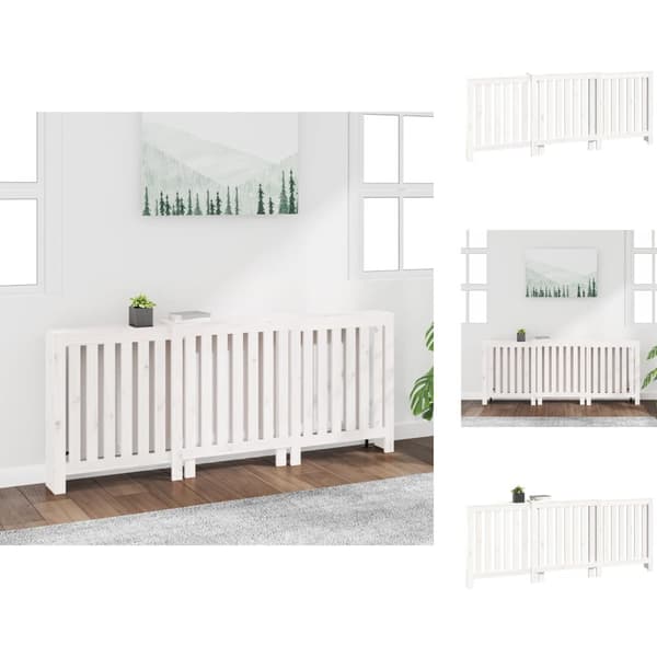 Radiatorer – tilbehør - Living radiatorskjuler 210x21x85 cm massivt fyrretræ hvid