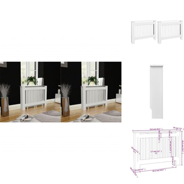 Tillbehör till värmeelement - Living Elementskydd 2 st MDF vit 112 cm