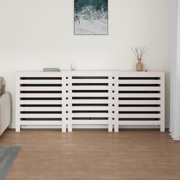 Tillbehör till värmeelement - Living Elementskydd vit 210x21x85 cm massiv furu