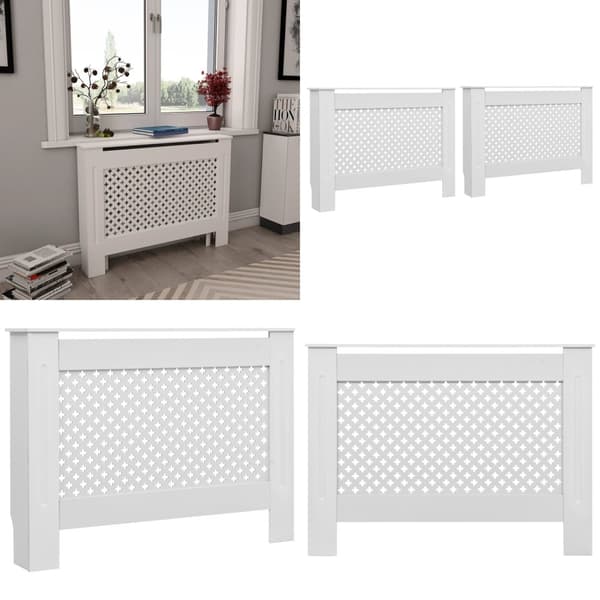 Radiatorskjulere 2 stk. 112 x 19 x 81,5 cm MDF hvid - Radiatorskjuler - Radiatorskjulere - Home & Living