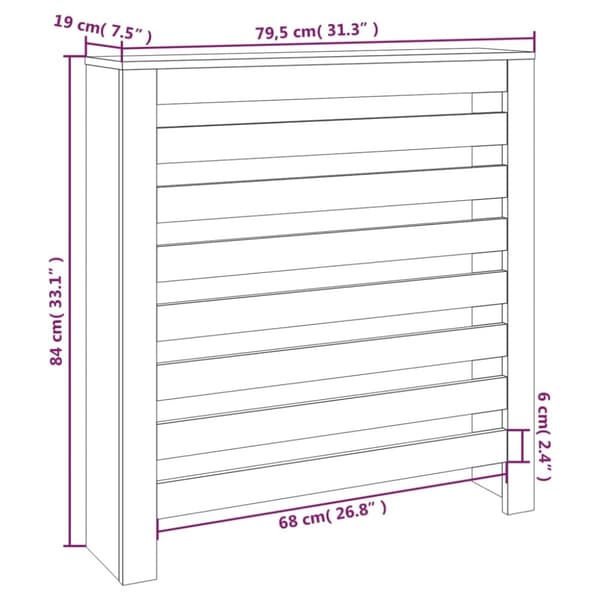 Radiatorskjuler 79,5x19x84 cm massivt fyrretræ - Radiatorskjuler - Radiatorskjulere - Home & Living